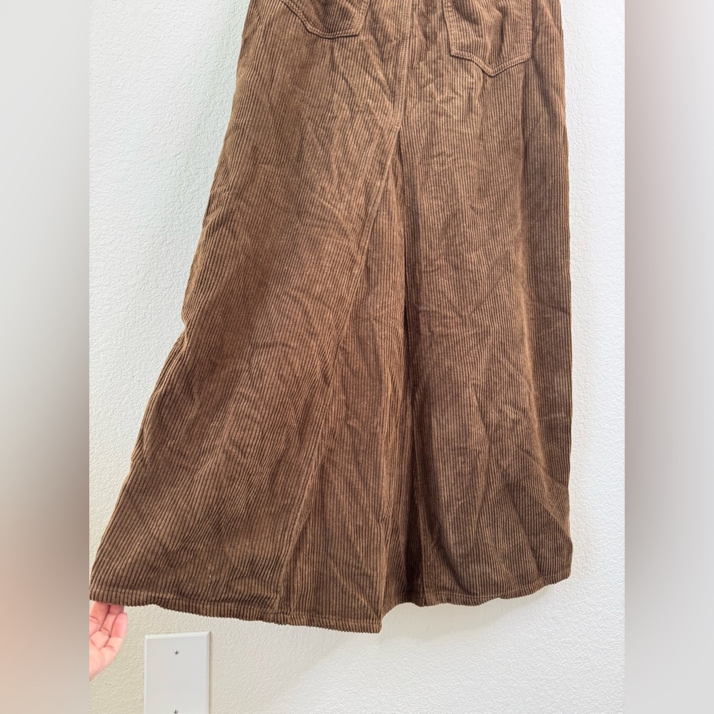 Reformation Tazz Maxi Corduroy Skirt‎ Brown Women’s Sz 30 High Slit Western Fall - Picture 7 of 9